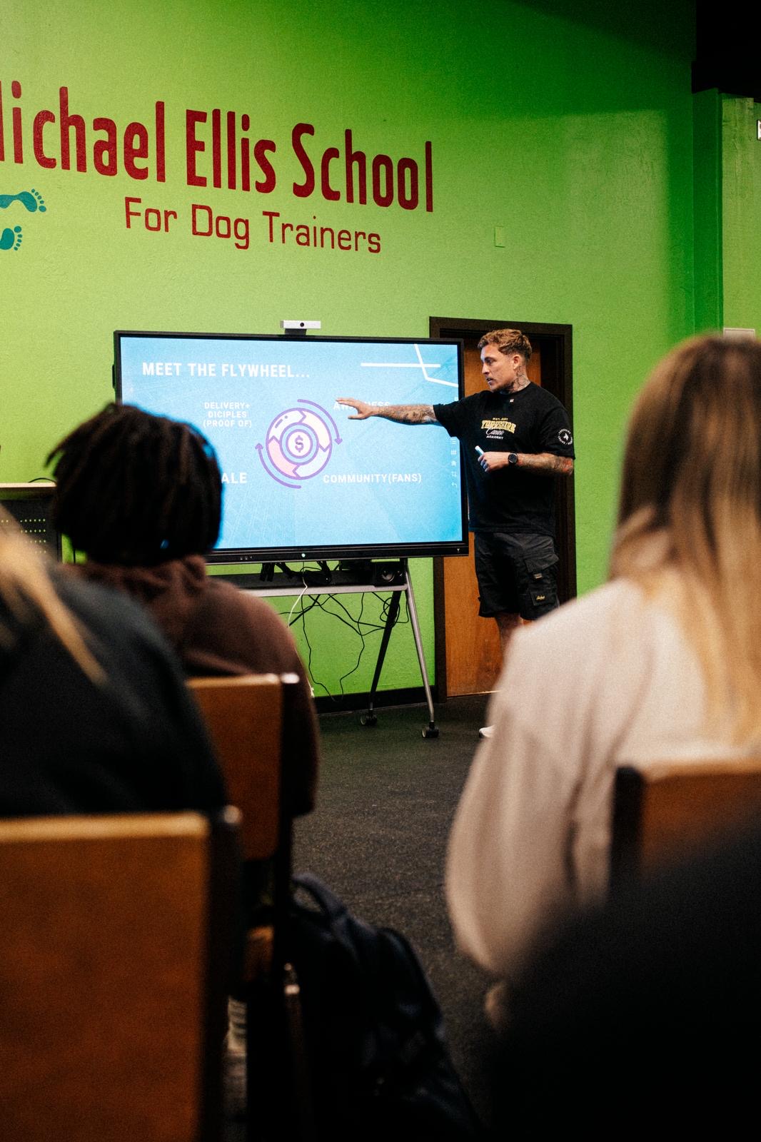 Jacob presenting at Michael Ellis School for Dog Trainers